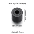 Vista tecnica del distanziatore cilindrico in rame nero da 7mm con dimensioni - Perlina a cilindro liscia (YSD011-6)