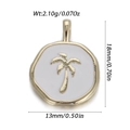 Gedetailleerd zicht op gouden palmboom hanger met maten 18mm bij 13mm en 2,1g gewicht - Witte Kokosboom (YSN160-09)