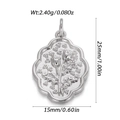 Detailopname van zilveren tulpenbloem reliëfhanger met nauwkeurige afmetingen - Zilveren Tulp Bloemen (YSN160-16)