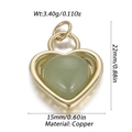 Light green heart zircon pendant in copper gold plating with dimensions 22mm by 15mm - Gold Light Green Heart Style (YSN144-06)