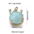 Light blue heart zirconia pendant in gold copper setting with dimensions and weight info - Gold Light Blue Square Star Style (YSN144-10)