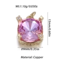 Pink heart zircon pendant with golden copper base and fine cubic zirconia accents - Gold Peach Pink Heart Star Style (YSN144-11)