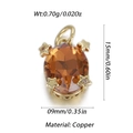 Gold-plated copper pendant with an oval amber gemstone and star-shaped zircon accents - Gold Amber Oval Star Style (YSN144-13)