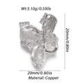 Silver-finished butterfly heart zircon pendant in copper for DIY jewelry, size 20mm - Silver Butterfly Style (YSN144-16)