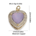 Ciondolo a cuore viola chiaro in rame con pavé di zirconi scintillanti - Cuore Zircone Viola Chiaro (244)