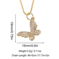Detailed size chart for butterfly pendant necklace with dimensions 19mm by 15mm - Pave Butterfly Style (XL-420-2) / 14k