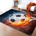 Soccer ball rug in fire and ice design for modern living room decor 80-100 characters - 40*60cm / Dynamic Ice Fire Print