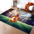 Detailed 3D soccer field rug with a flaming football design for a cozy modern living room decor - 40*60cm / 3D Flaming Stadium Visual