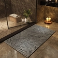 Detail showing the woven texture and geometric lines of the absorbent anti-slip bathroom mat - Diatom Mud / Spectacular Look / 40*60cm