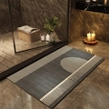 Macro shot of minimalist diatom mud bath mat with geometric patterns in a luxury bathroom - Diatom Mud / Light Luxury / 40*60cm