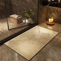 Detail of minimalist beige absorbent bath mat with geometric patterns in luxury bathroom - Diatom Mud / Poem Peach / 40*60cm