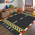 Detail der Rennstrecke-Matte mit Startlinie und Zielflagge für Kinderzimmer-Dekoration - 80x120cm / Rennstrecke Stil (RZ-运动场-6)