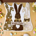 Detail der weichen Plüschstruktur und Happy Easter Text auf der Osterhasen-Bodenmatte - 40*60cm (Hautfreundlicher Samt) / Happy Easter Festlicher Hase (MJXFHJ-8)