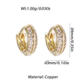 Golden copper hoop earrings with multi-row zircon inlays and detailed dimensions - Gold Multi-row Zirconia Pave Style (YSE049-03)