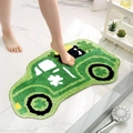 Macro detail of clover clover pattern bath mat with plush texture and non-slip backing - St. Patrick's Day Style 11