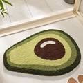 Tapis de sol en forme d'avocat vert et marron pour décoration de chambre et salle de bain - 40x60cm / Polaire Douce pour la Peau / Avocat frais