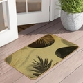 Dettaglio del tappeto d'ingresso in diatomite con foglie di palma e bordi rinforzati - 40*60cm / Stampa Geometrica Boho
