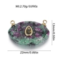 Colgante ovalado de rubí zoisita natural con circonita y aros dorados, 22mm x 13mm - Rubí Zoisita Ovalado (YSN167-03)