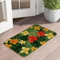 Alfombra de baño retro tropical de tierra de diatomeas antideslizante para entrada y baño - Tamaño Regular (Tierra de Diatomeas) / Hoja de Palma Tropical