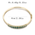 Bracelet fermoir cœur plaqué or 14 carats avec 13 pierres de zircon vert émeraude - Zirconia Vert Émeraude
