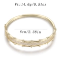 Bracelet jonc style bambou doré avec oxydes de zirconium, poids 14,6g et diamètre 6cm - Style Bambou Zirconia Blanc