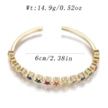 Bracelet doré avec pierres étoilées colorées et détails de diamètre de 6cm - Zirconia Étoile Arc-en-ciel