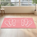 Tapis de fitness rose avec guide de placement des pieds et exercices musculaires - Terre de Diatomée / Rose (Style 02)