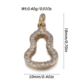Pendentif calebasse doré avec incrustation de zircones blanches pour bijoux DIY - Design Gourde Doré (YSN161-04)