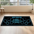 Detail of squat target mat showing foot placement guides for muscle training at home - Sky Blue (Style 09)