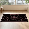 Detail of black non-slip squat target mat with pink muscle group training guides on floor - Black Pink C (Style 11)