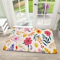 Tappeto assorbente in terra di diatomee con fiori per ingresso e bagno antiscivolo - Fiori Artistici Colorati / 40x60cm (Diatomite)