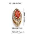 Ciondolo marquise in rame placcato oro 14k con zircone arancione e dettagli bianchi - Ciondolo Marquise Arancio-Rosso Zirconia (YSD016-2)