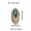 Pendente in rame placcato oro 14k con zircone verde per creazione di gioielli - Ciondolo Marquise Verde Zirconia (YSD016-3)