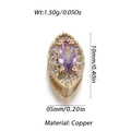 Ciondolo marquise placcato oro 14k con zircone viola e accenti di cristallo bianco - Ciondolo Marquise Viola Zirconia (YSD016-4)