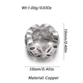 14k gold filled flower coin bead with zircon inlay for DIY jewelry making - Silver Coin Hollow Spacer Bead (YSD016-6)