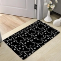 Absorbent diatom mud door mat with cute black cat patterns on light wood floor - 40x60cm (New Diatom Mud) / Cute Black Cat