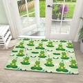 Top view of absorbent diatom mud door mat with cute frog and lotus leaf pattern - 40*60cm (New Style) / Cute Frog