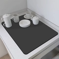 Alfombrilla de cocina absorbente gris oscuro con textura antideslizante para vajilla - 30x40cm / Gris oscuro