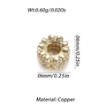 14k gold-plated 6mm flower spacer bead with pink zircons and copper core for DIY jewelry - Golden Small Flower Spacer Bead (YSD016-11)