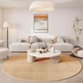 Tappeto rotondo moderno stile sisal con trama naturale per l'arredo del soggiorno minimal - Cammello / 40*40cm
