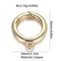 14k gold plated copper 20mm round spring clasp connector for jewelry making - 20mm Golden Spring Ring Clasp (YSD016-13)