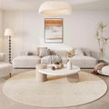 Tappeto rotondo in stile sisal beige minimalista, perfetto per l'arredo del soggiorno - Bianco Sporco / 40*40cm