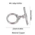 Silver-plated copper OT toggle clasp for necklaces featuring 22mm flower coin design - Silver OT Toggle Clasp (YSD016-16)
