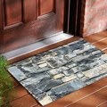 Paillasson moderne texture marbre avec motif de pierre 3D pour entrée et bain - 40x60 / Gravier Antique
