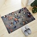 3D beach stone printed doormat with colorful pebbles on light wooden floor - 3D Stone-8 / 40*60cm