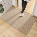 Tappeto d'ingresso intrecciato marrone con motivo a ananas e texture antiscivolo - Anelli Di Ananas - Bianchi E Gialli / 40*60cm (Base Lavabile Effetto Sisal)