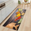 3D kitchen floor mat set featuring spices and lime on modern light wooden flooring - Lime Wood Spoon Style (kjdd-12)