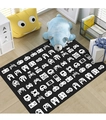 3D gaming controller floor mat in black with white gamepad icons on wooden floor - Cross-border Gaming Machines - 7