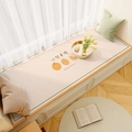 Waterproof cream leather bay window mat with orange prints and Happiness text - 40*120cm / Creamy White Orange (ins-2)