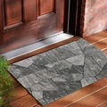 Zerbino antiscivolo con motivo a ciottoli grigi e neri per l'ingresso di casa - 40x60 / Ghiaia Grigio Nero